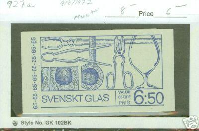 SWEDEN Stamp Booklet Scott 927a CV$8