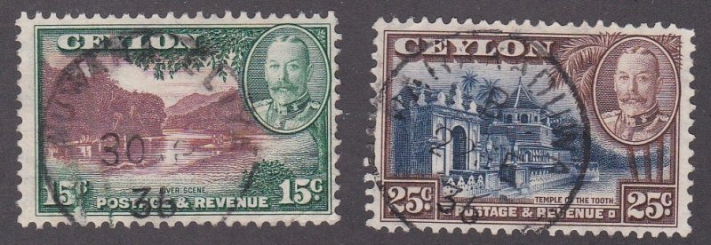 Ceylon # 269 & 271, Pictorial Issues, Used, 1/3 Cat.