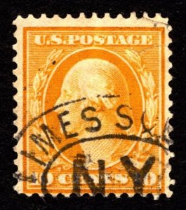 1909, US 10c, Washington, Used, faulty, Sc 338