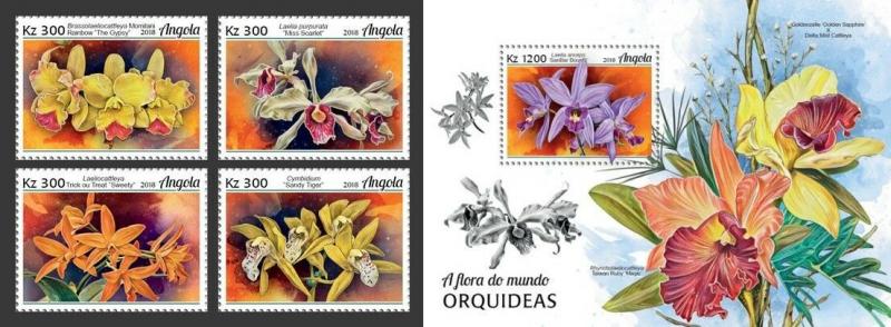 Z08 IMPERF ANG18120ab Angola 2018 Orchids Flowers MNH ** Postfrisch