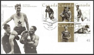 CANADA Sc#1608-1612 Olympic Gold Medal Winners (1996) FDC