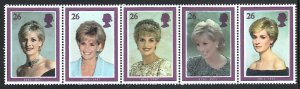 GREAT BRITAIN Sc# 1795a MNH FVF Strip Priness Diana