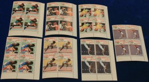 Guinea-Bissau complete set of 7 blocks of 4 stamps 1992 olympics