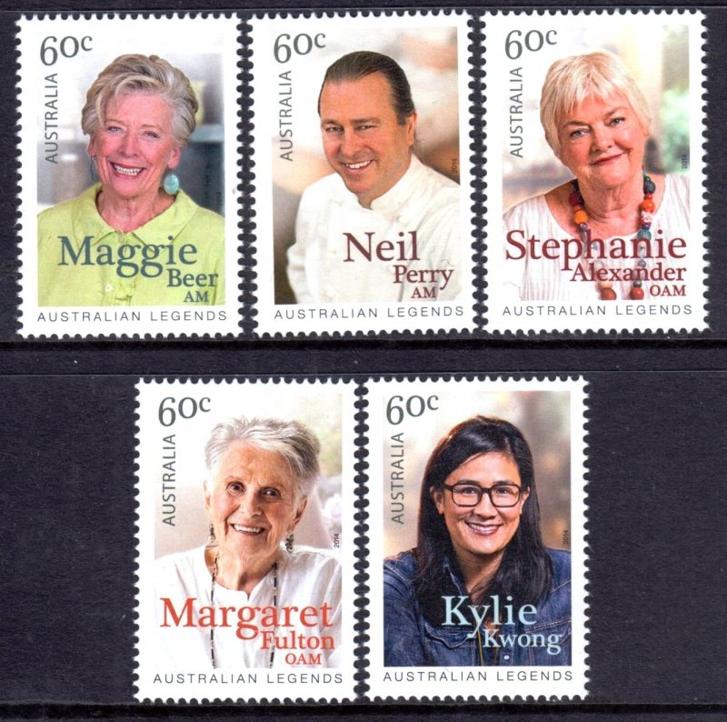 Australia 2014 Cooking Celebrities Complete Mint MNH Set SC 4034-4038