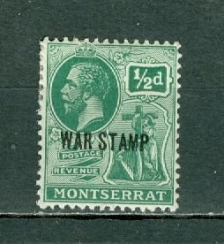 MONTSERRAT 1918 WAR TAX #MR2  MINT.... $0.25