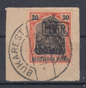 German Occupation Romania 1917 Sc#3N3 Mi#3 on piece used (DR1688)