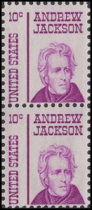 US 1286 Andrew Jackson 10c vert pair (2 stamps) MNH 1967