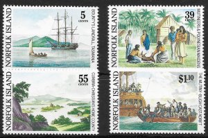 NORFOLK ISLAND SG460/3 1989 MUTINY ON THE BOUNTY BICENTENARY SET MNH (p)