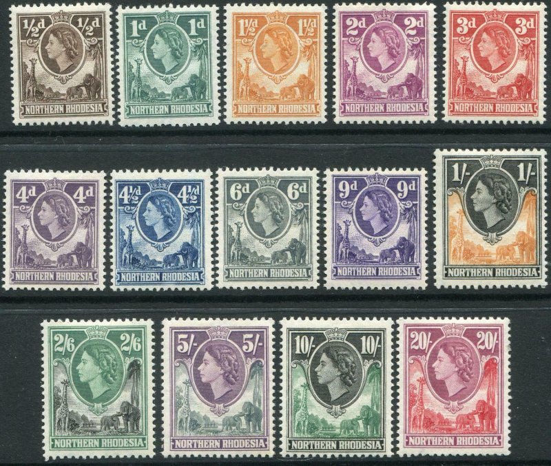 NORTHERN RHODESIA-1953 Set to 20/- Sg 61-74 MOUNTED MINT V48301