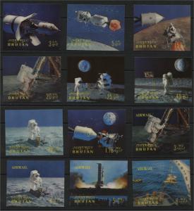 BHUTAN, APOLLO 11 FIRST MOONLANDING 1969 COMPLETE SET, MNH	