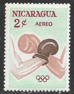 NICARAGUA 1963 2c BOXING Sports Olympics Airmail Issue Sc C523 MLH