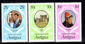 ANTIGUA #623-625  1981  ROYAL  WEDDING  MINT  VF NH  O.G  a