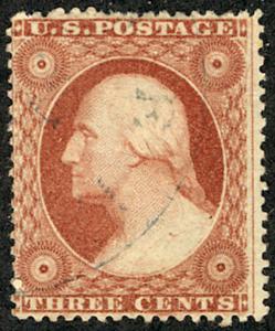 US #26A SCV $140.VF used, super faint cancel, looks mint, frame lines at side...