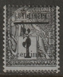 Guadeloupe 1889 Sc 6 MH* some disturbed gum