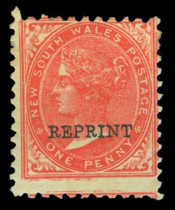 NEW SOUTH WALES 1882  Queen Victoria  1p red  Scott # 61  ovpt. REPRINT