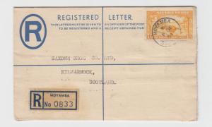 SIERRA LEONE -SCOTLAND 1954 GV1 REG 4d ENVELOPE(1/3 ADD) MAYAMBA CDS(SEE BELOW)