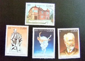 CUBA Sc# 3540-3543  TCHAIKOVSKY CENTENARY  ballet Cpl set of 4 1993  MNH