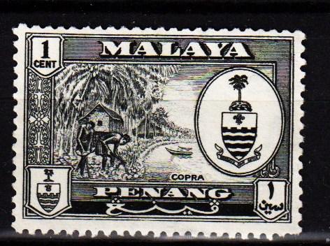 Malaya - Penang - #56 Copra/Crest - Used