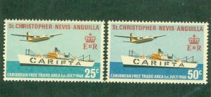 ST CHRISTOPHER,NEVIS _ ANGUILLA 188-9 MNH CV$ 0.70 BIN$ 0.50