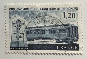 France 1978 Scott 1621 used - 1.20fr,   Armistice, Crossroads Rethondes