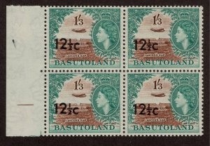 Mint Never Hinged SC68 SG65a 12 1/2c on 1sh3p T2 Left Block of 4 with Guide L...