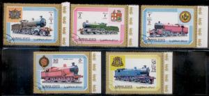 Ajman 1972 Mi# 1850-54 Trains CTO L395