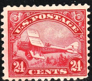 #C6 US AIRMAIL 24 CT CARMINE BIPLANE-MINT-HGD-FINE-V/F
