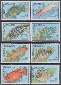 GRENADA GRENADINES Sc # 1236-43 MNH CPL SET of 8 - VARIOUS FISH