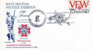 75TH ANNIVERSARY VETERANS OF FOREIGN WARS - DENVER, CO  1974   FDC17789