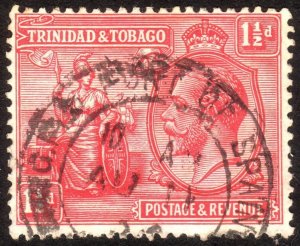 1922, Trinidad and Tobago 1 1/2p, Used, Sc 23