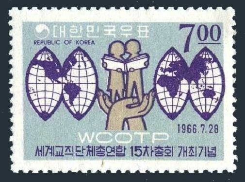 Korea South 535,535a,MNH.Mi 549,Bl.232. Conference of Teaching Profession,1966.