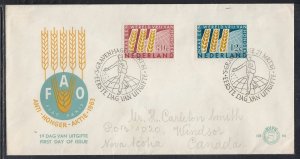 Netherlands Scott 413-4 FDC - Freedom From Hunger Issue