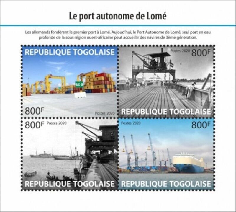 Togo - 2019 Autonomous Port of Lome - 4 Stamp Sheet - TGLC190304a