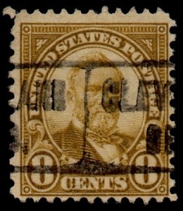 U.S. Scott #640: 1927 8¢ Ulysses S. Grant, Used, F, Cleveland OH precancel