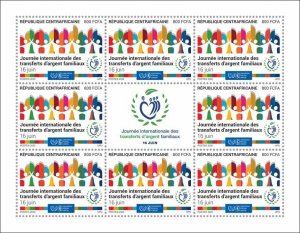 Central African Rep Stamps 2020 MNH Intl Day Family Remittances UPU 8v M/S