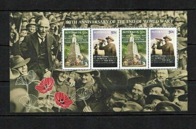 Australia: 2008, 90th Anniversary Ending WWI   M/S MNH 