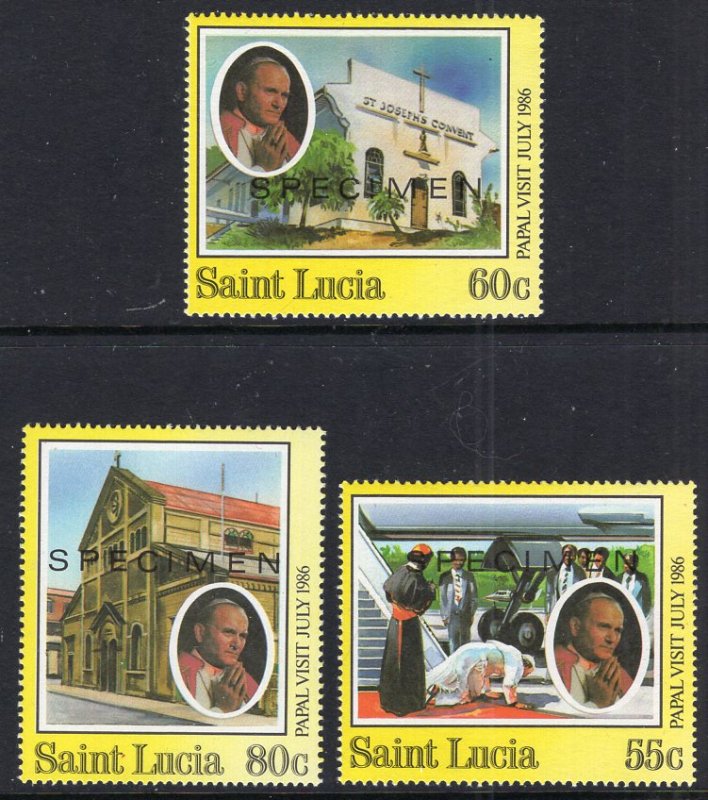 St Lucia 835-837 Pope John Paul II MNH VF