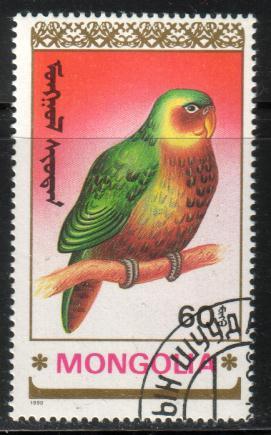 Bird, Parrot, Mongolia stamp SC#1900 used