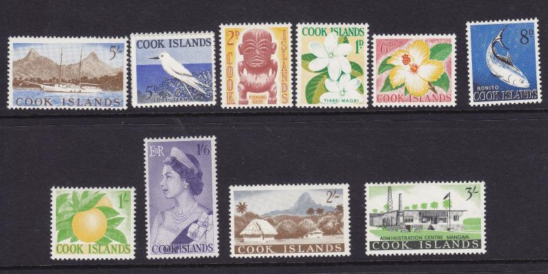 Cook Islands Scott # 148-158 VF never hinged nice color scv $ 32 ! see pic !