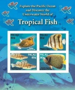 Palau - 2007 TROPICAL FISH SHEET OF FOUR STAMPS MNH