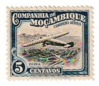 MOZAMBIQUE COMPANY SCOTT#C1 1935 5c AIRPLANE OVER BEIRA - MH