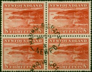 Newfoundland 1932 8c Brownish Red SG227 Fine Used Block of 4