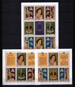 COOK ISLANDS 1978 ROYALTY/QUEEN ELIZABETH II 2 SHEETS OF 4 STAMPS & S/S MNH