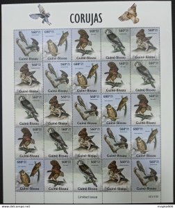 QW43 2013 GUINEA-BISSAU OWLS BIRDS FAUNA #6682-86 ! UNIQUE SH MNH