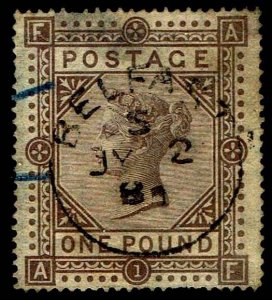 1878 Great Britain #75 QV Wmk 26 Plate 1 - Used - VF - CV$9,000.00 (ESP#3927)