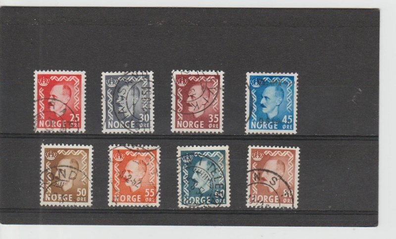 Norway  Scott#  310-7  Used  (1950 King Haakon VII)