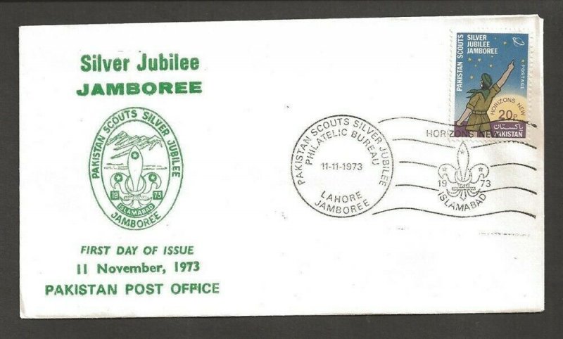 1973 Scouts Pakistan 50th anniversary Jamboree stars FDC