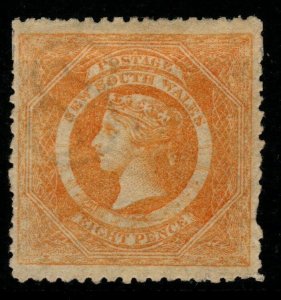 NEW SOUTH WALES SG167b 1860 8d YELLOW-ORANGE UNUSED