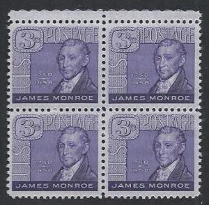 UNITED STATES SC#1105 FVF/MNH B/4 1958