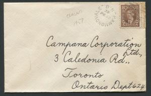 NEW BRUNSWICK SPLIT RING TOWN CANCEL COVER HAMMONDVALE